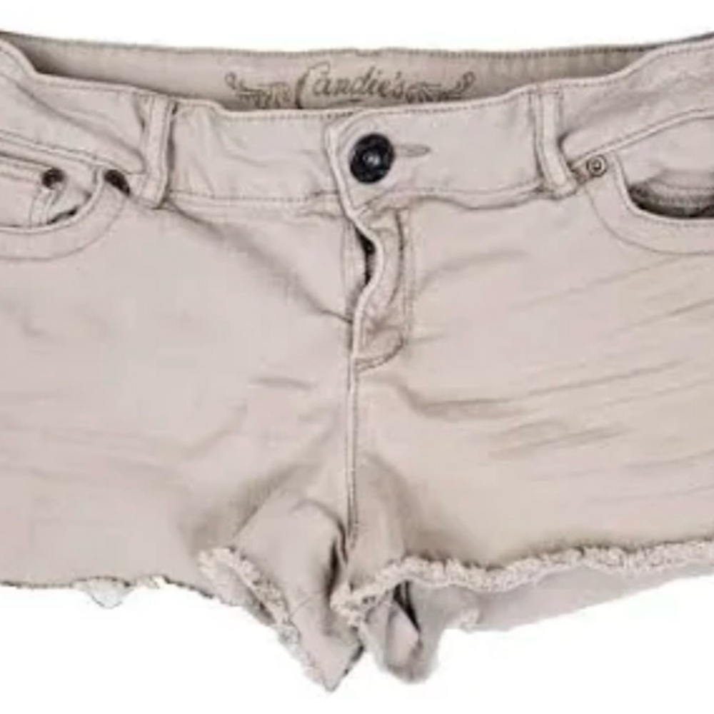 Candie's Tan Jean Shorts Distressed Cut-Off Style